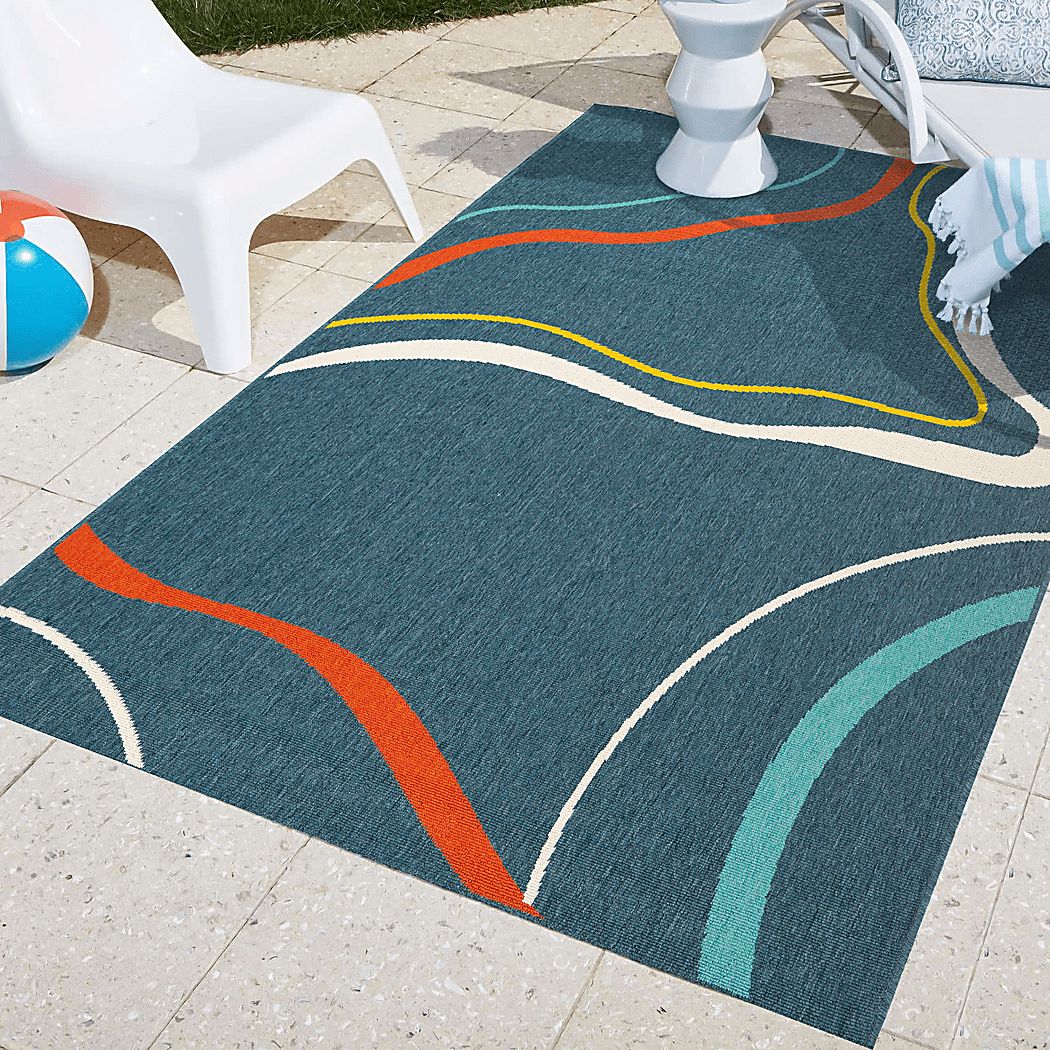 Evette Rios Tessaway Blue 5' x 7' Indoor/Outdoor Rug