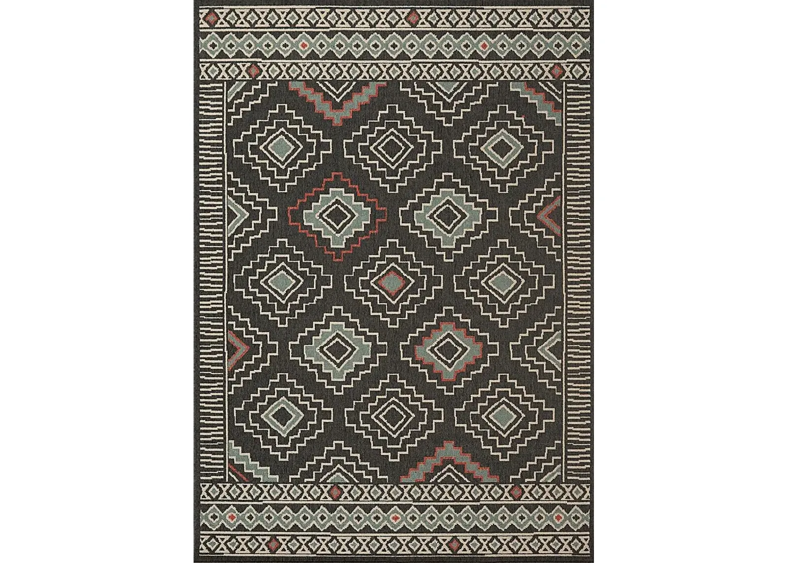 Evette Rios Boltan Black 5' x 7' Indoor/Outdoor Rug