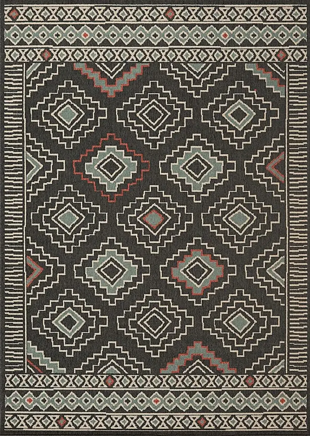 Evette Rios Boltan Black 5' x 7' Indoor/Outdoor Rug