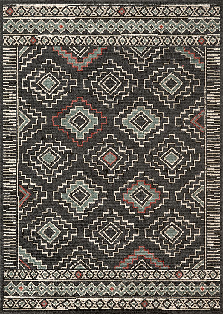 Evette Rios Boltan Black 5' x 7' Indoor/Outdoor Rug