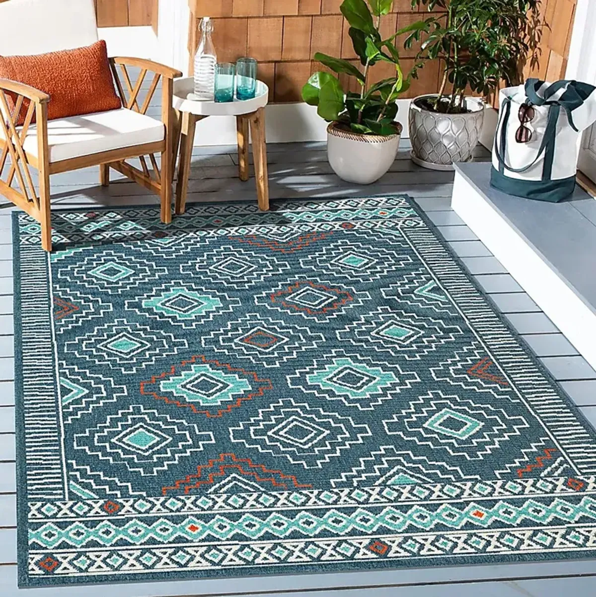 Evette Rios Boltan Blue 5' x 7' Indoor/Outdoor Rug