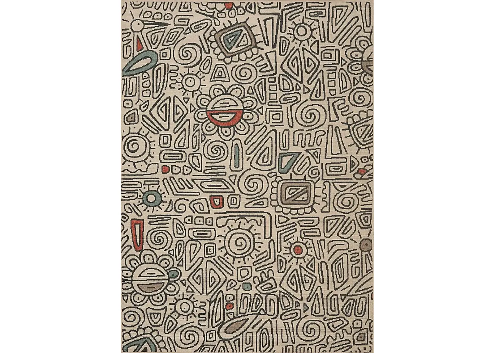 Evette Rios Cullin Ivory 5' x 7' Indoor/Outdoor Rug