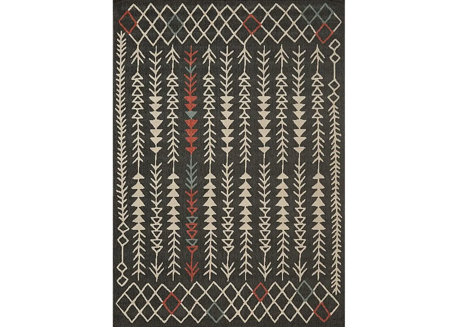 Evette Rios Blackwood Black 5' x 7' Indoor/Outdoor Rug