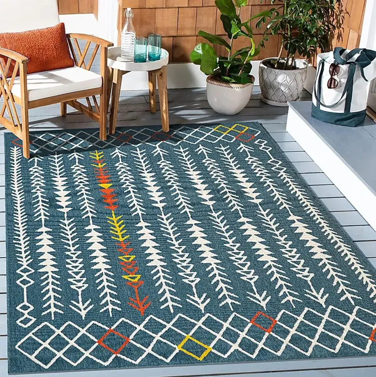 Evette Rios Blackwood Blue 5' x 7' Indoor/Outdoor Rug