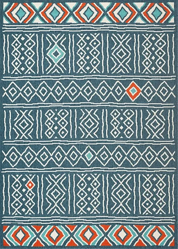 Evette Rios Jaspen Blue 5' x 7' Indoor/Outdoor Rug