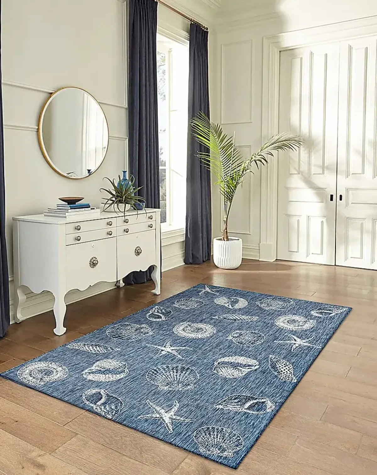 Sandfoot Point Navy 4'10 x 7'6 Indoor/Outdoor Rug