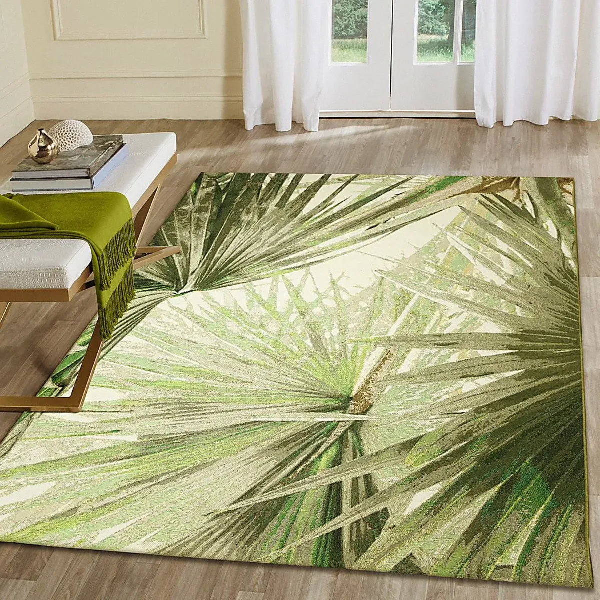 Marpond Green 4'10 x 7'6 Indoor/Outdoor Rug