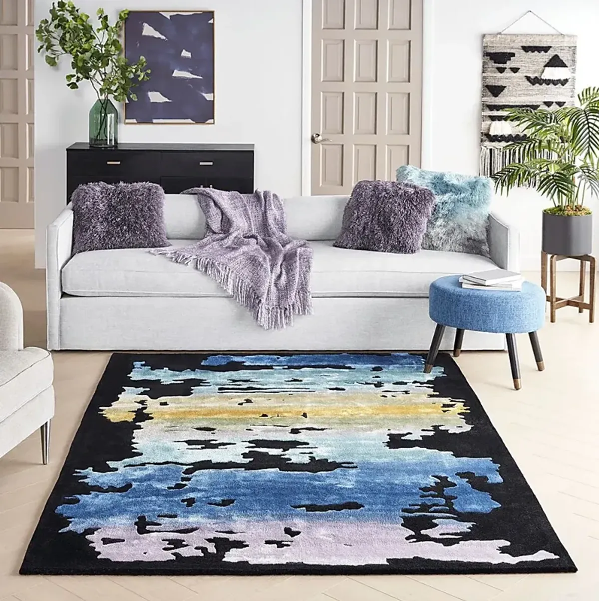 Knaod Black/Multi 5'6 x 7'5 Rug