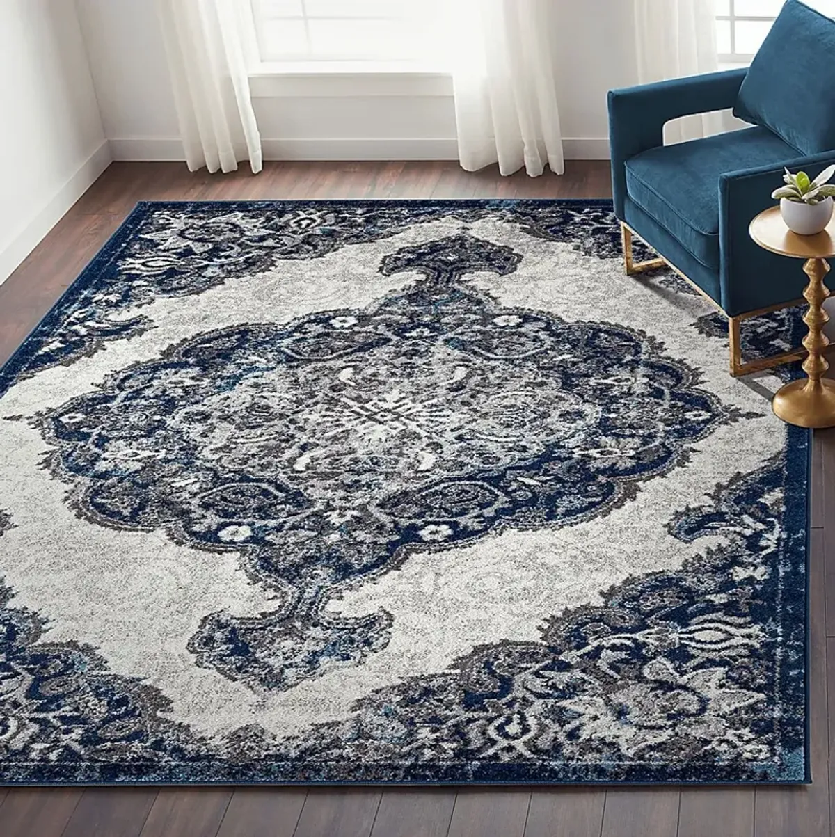 Hudtane Navy 5' x 7'6 Rug