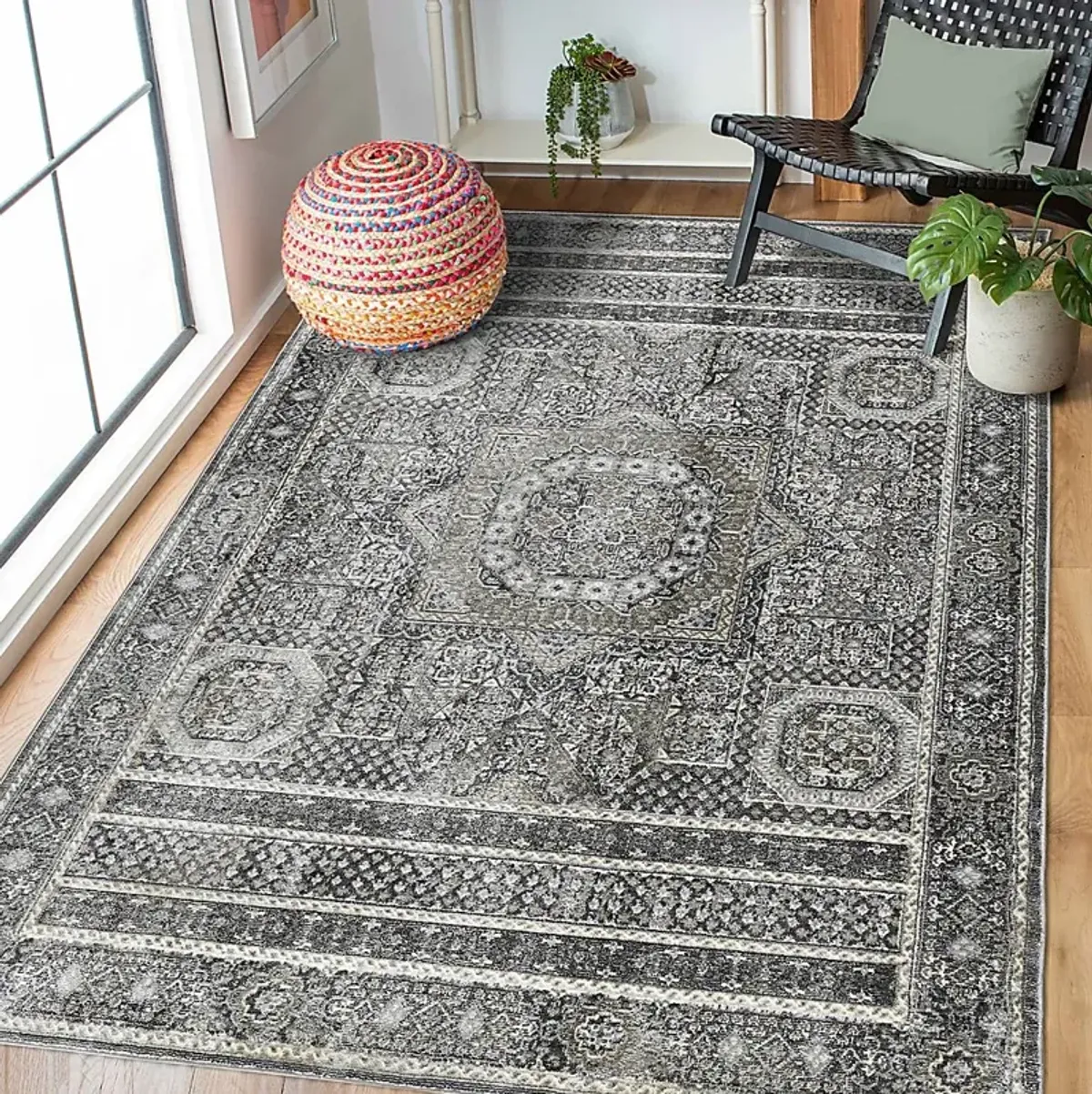 Haertley Charcoal 5'3 x 7'10 Rug