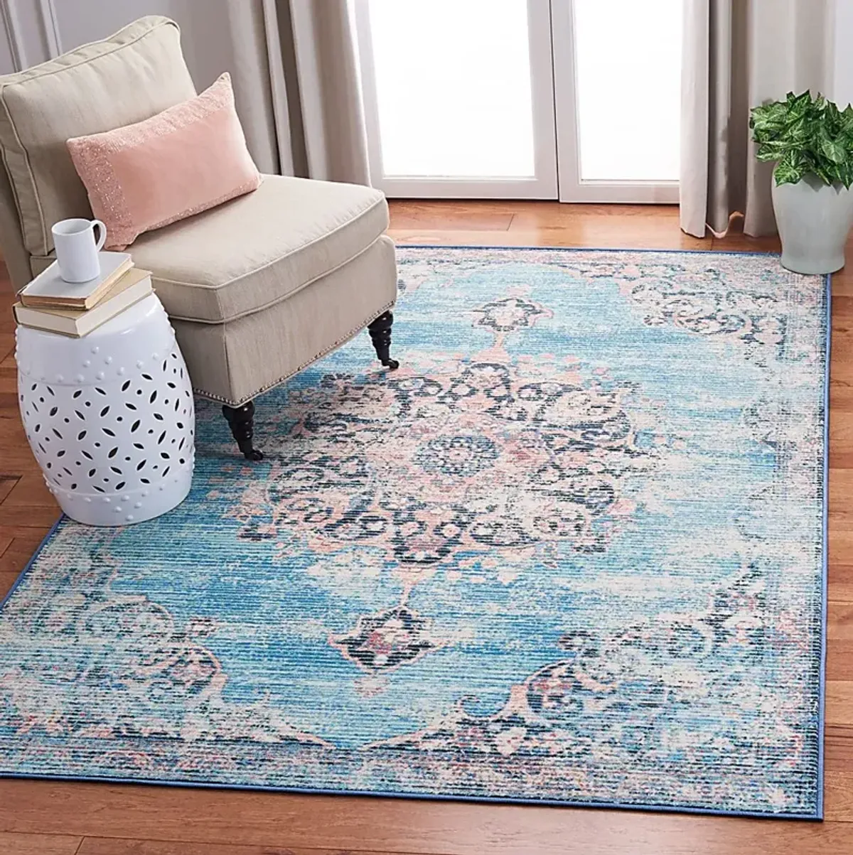 Kakeva Turquoise/Pink 5'5 x 7'7 Rug