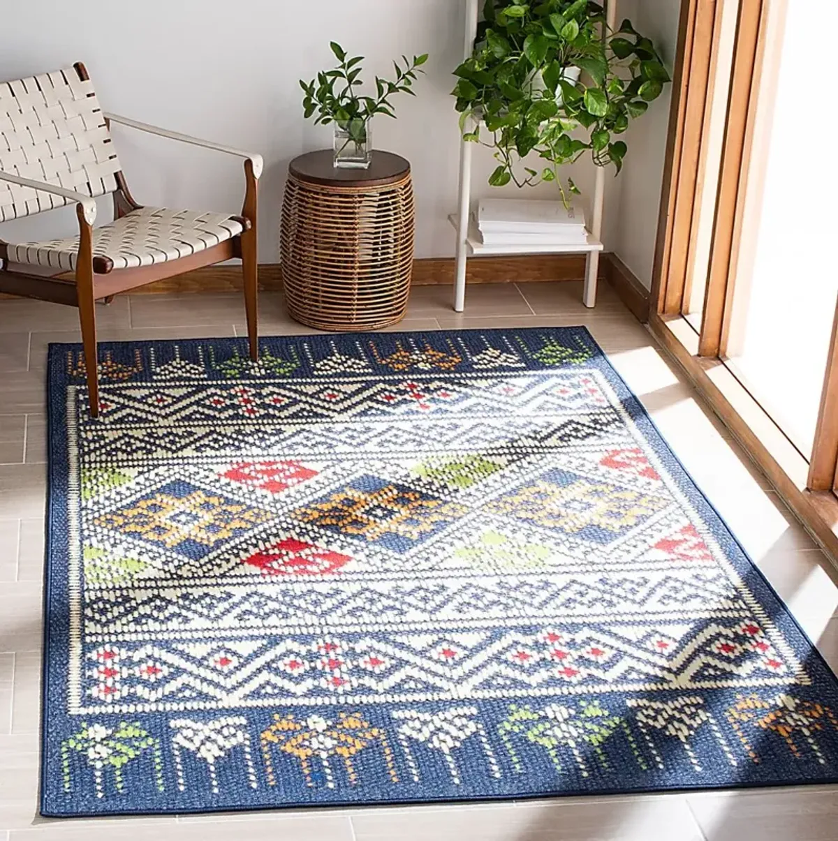 Emiku Blue/Multi 5'5 x 7'7 Rug