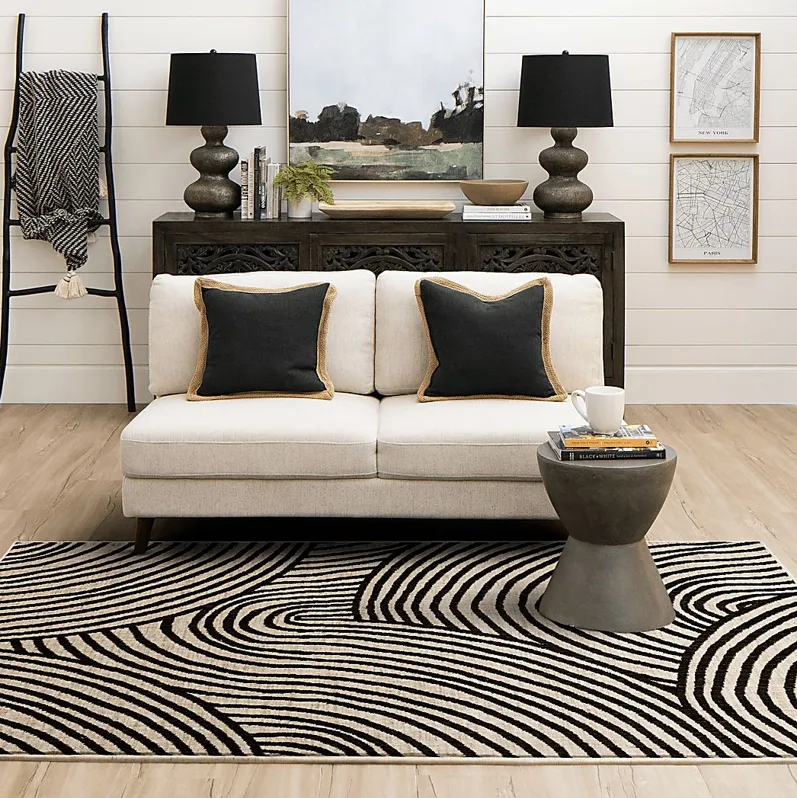 Bobby Berk Remolino Black 5'3 x 7'10 Rug