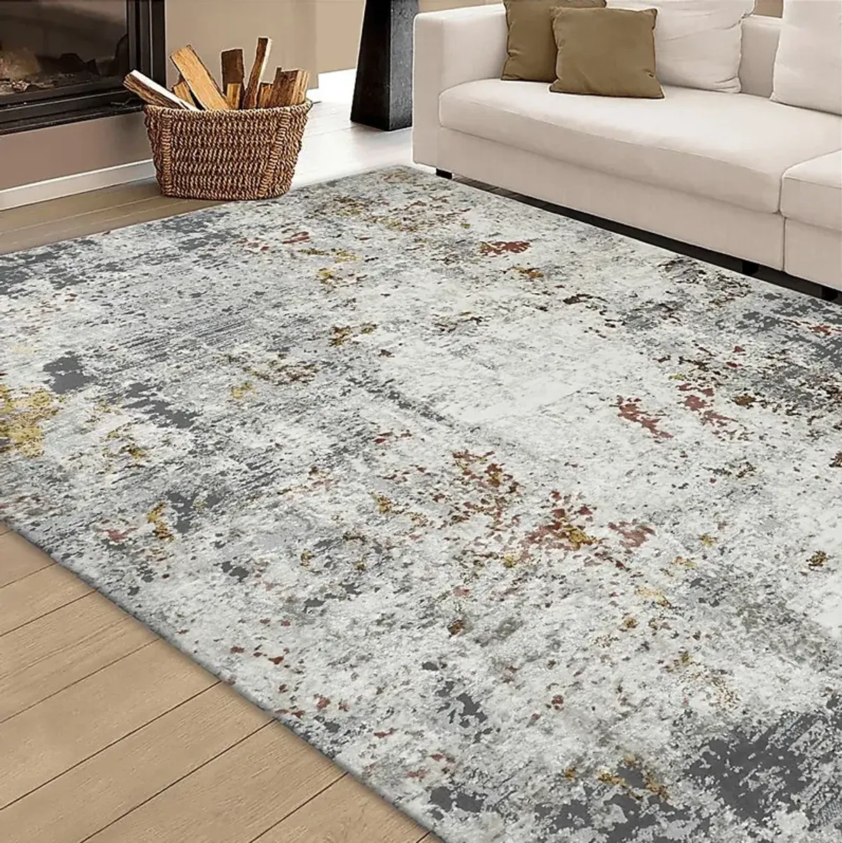 Kyish Ivory/Gray 5'3 x 7'9 Rug