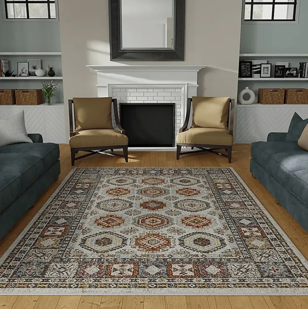 Delary Cream 5'3 x 7'3 Area Rug