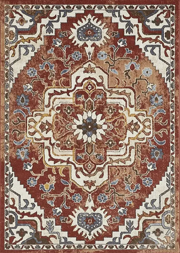 Zailorn Orange 5'3 x 7'3 Area Rug