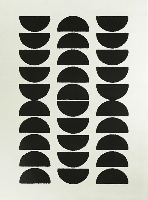 Wumolf Black/White 5'3 x 7' Rug