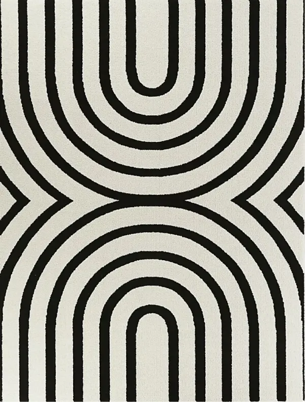 Vedand Black/White 5'3x7' Rug