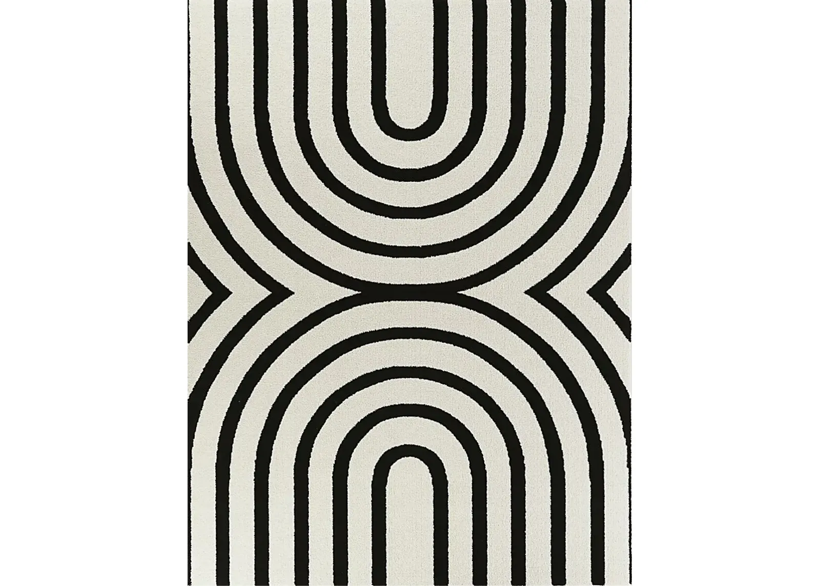 Vedand Black/White 5'3x7' Rug