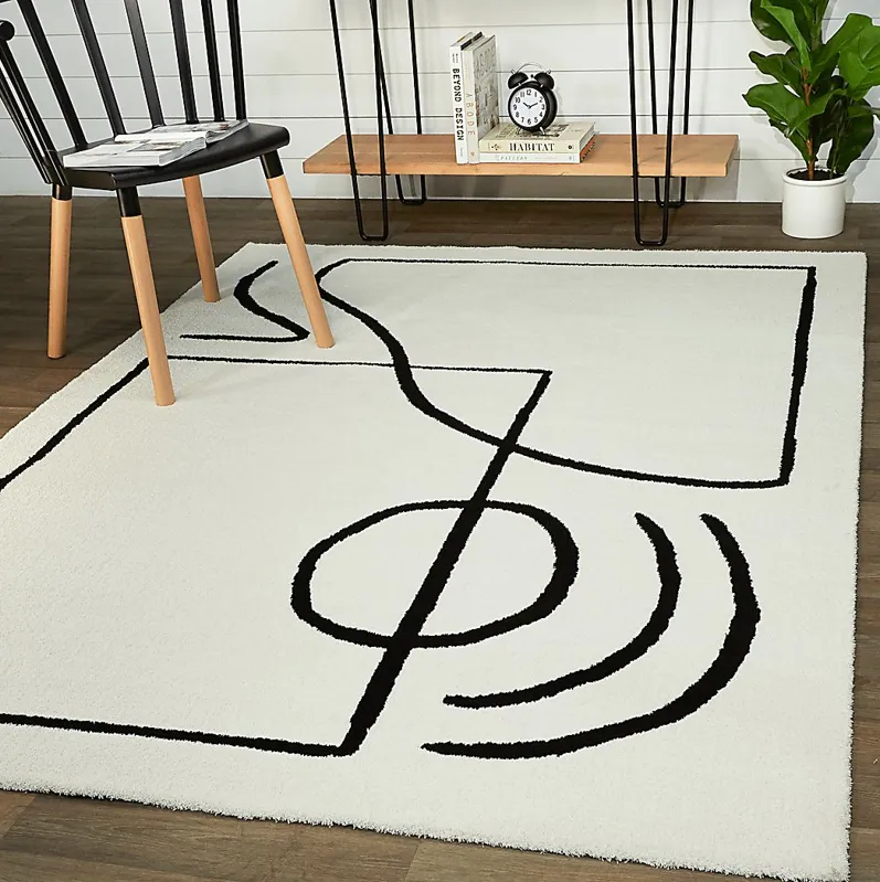 Swesilf Black/White 5'3 x 7' Rug