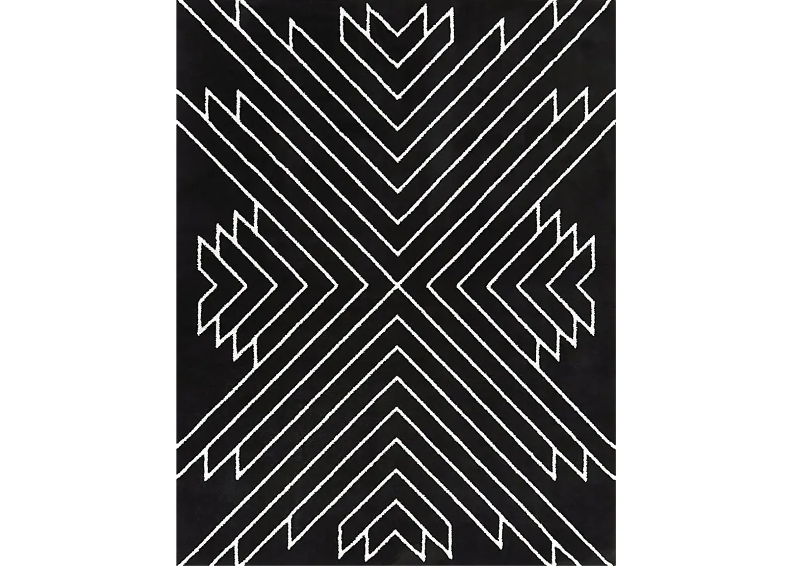 Wrilas Black/White 5'3 x 7' Rug