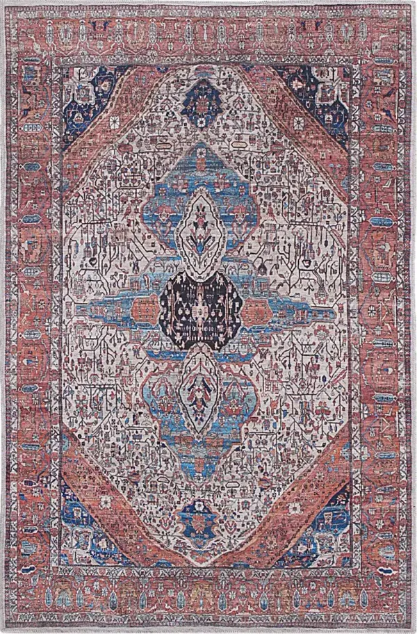 Naicia Ivory/Brick 5'3 x 7'3 Rug