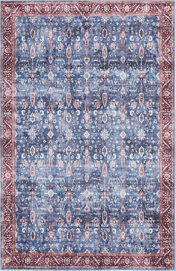 Adosis Blue/Brick 5'3 x 7'3 Rug