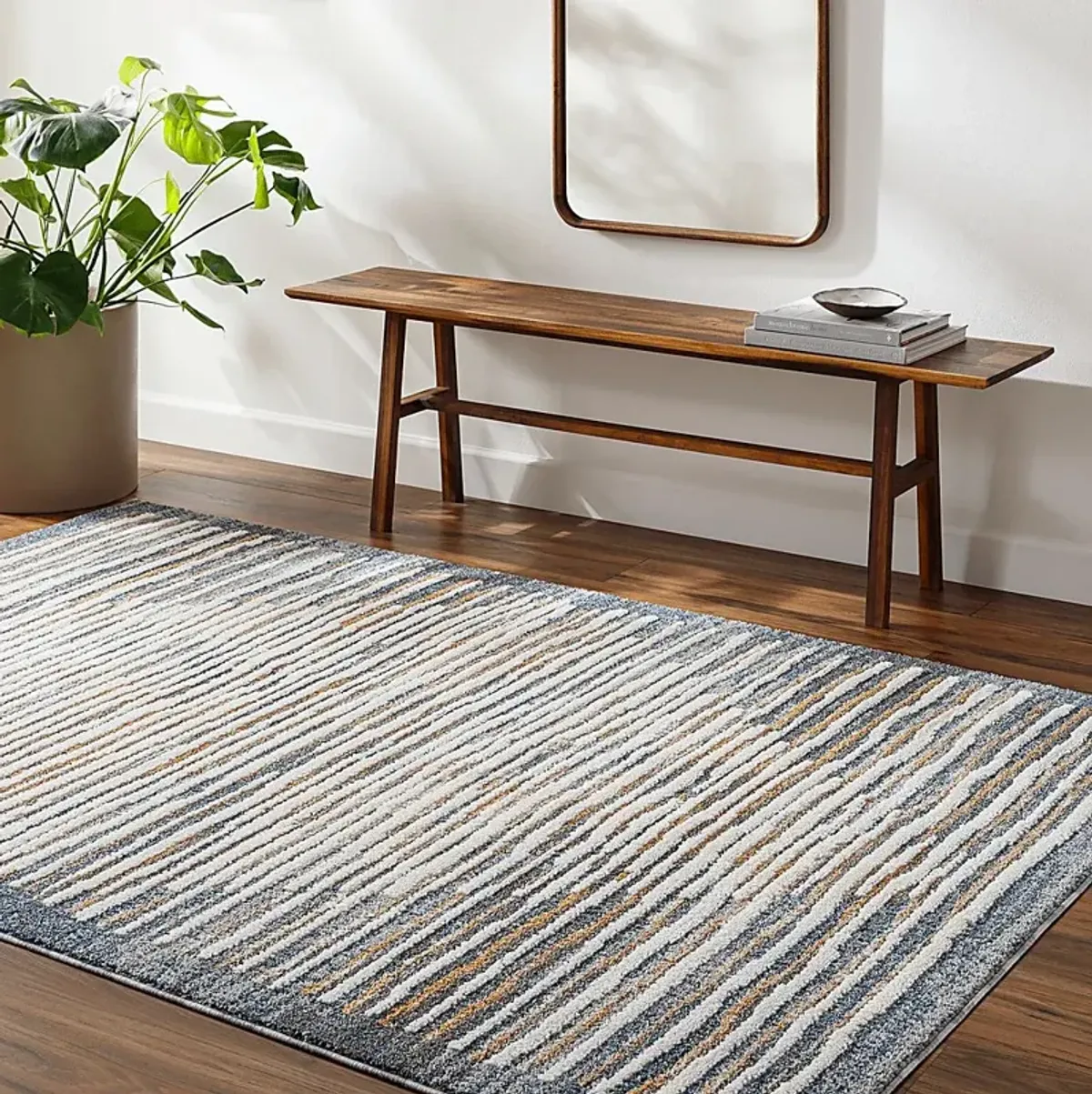 Elfun Blue 5'3 x 7' Area Rug