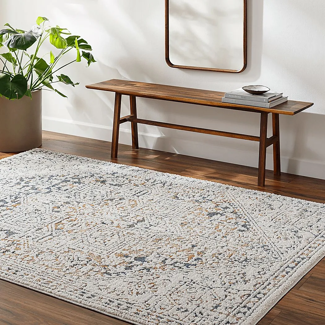 Kipini Cream 5'3 x 7' Area Rug