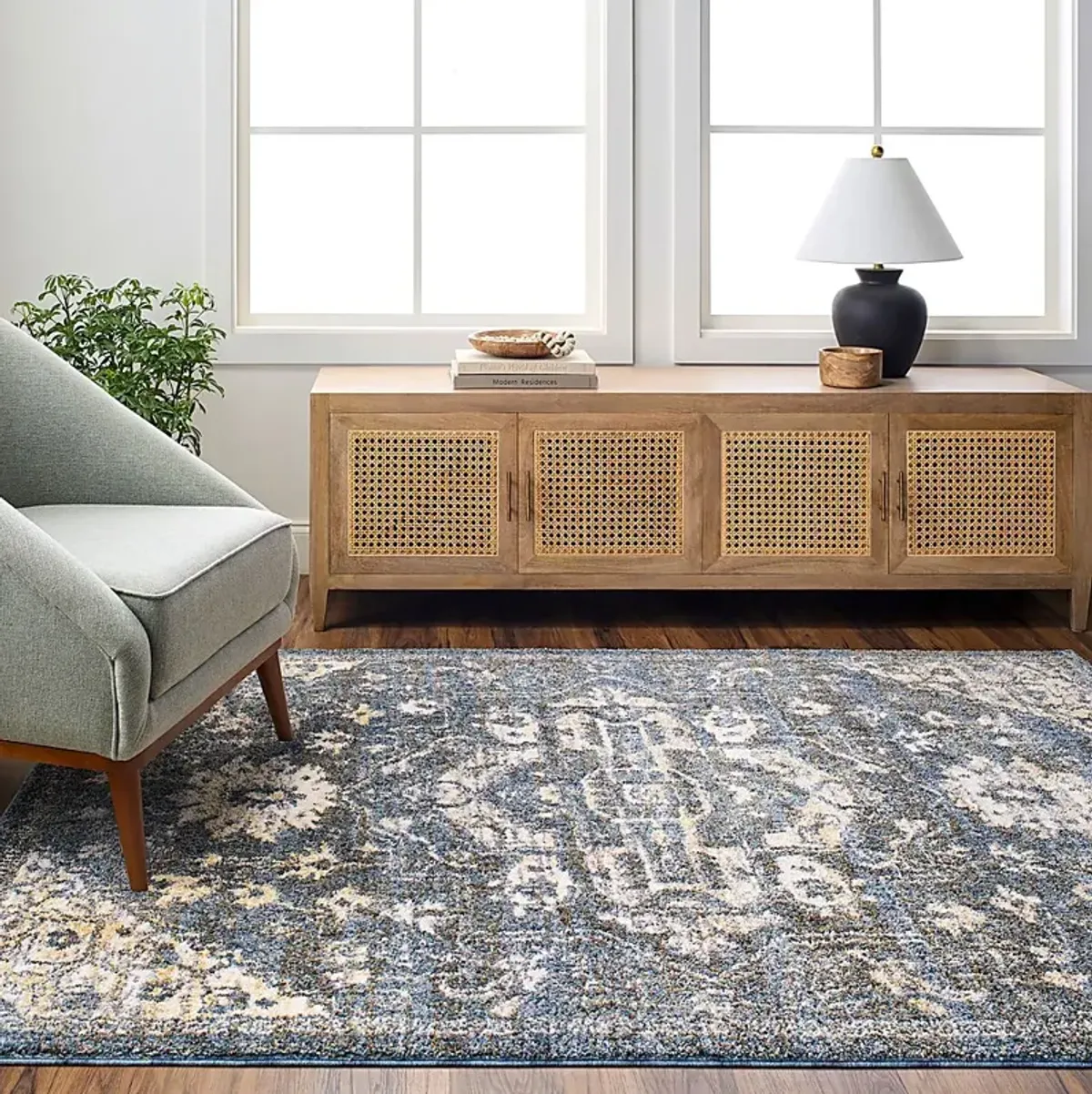 Jilria Blue 5'3 x 7' Area Rug