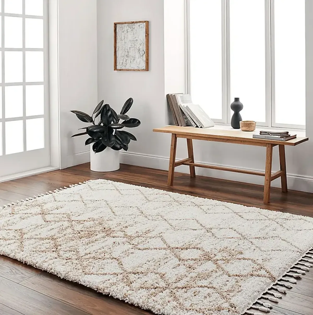 Trovista White 5'3 x 7' Area Rug