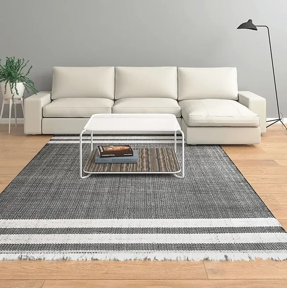 Kebba Steel Gray 5' x 7'9 Indoor/Outdoor Rug