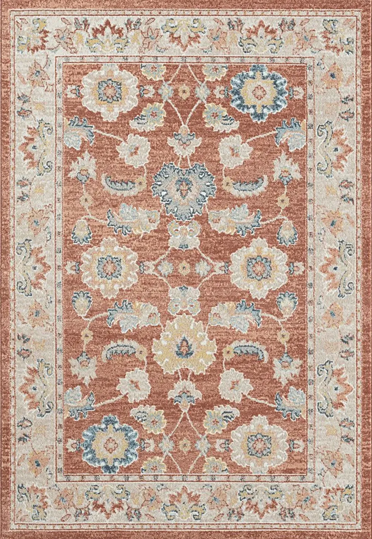 Manu Rust/Ivory 5'3 x 7'6 Rug