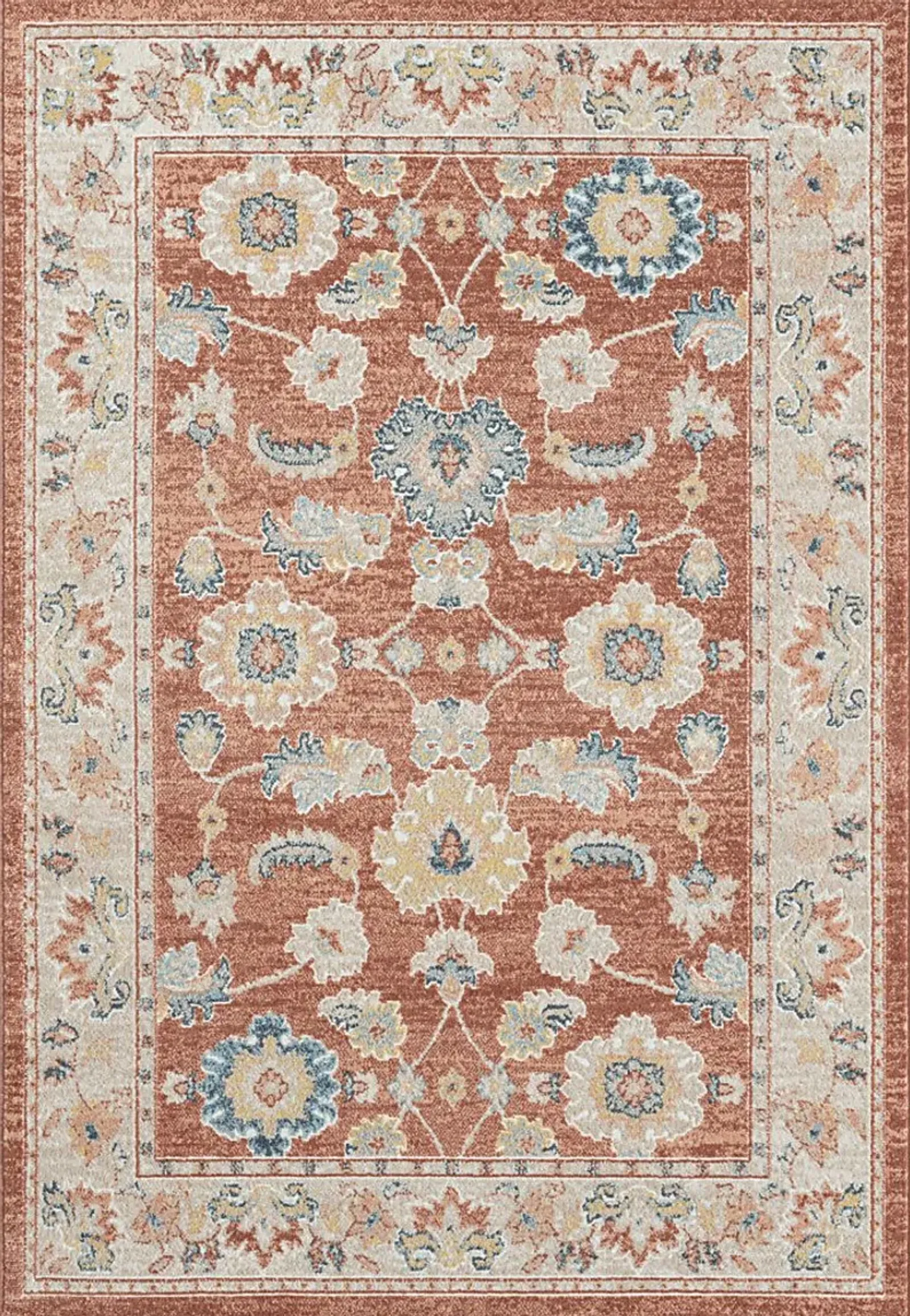 Manu Rust/Ivory 5'3 x 7'6 Rug