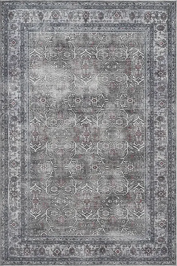 Arbelle Gray 2'7 x 10' Machine Washable Rug