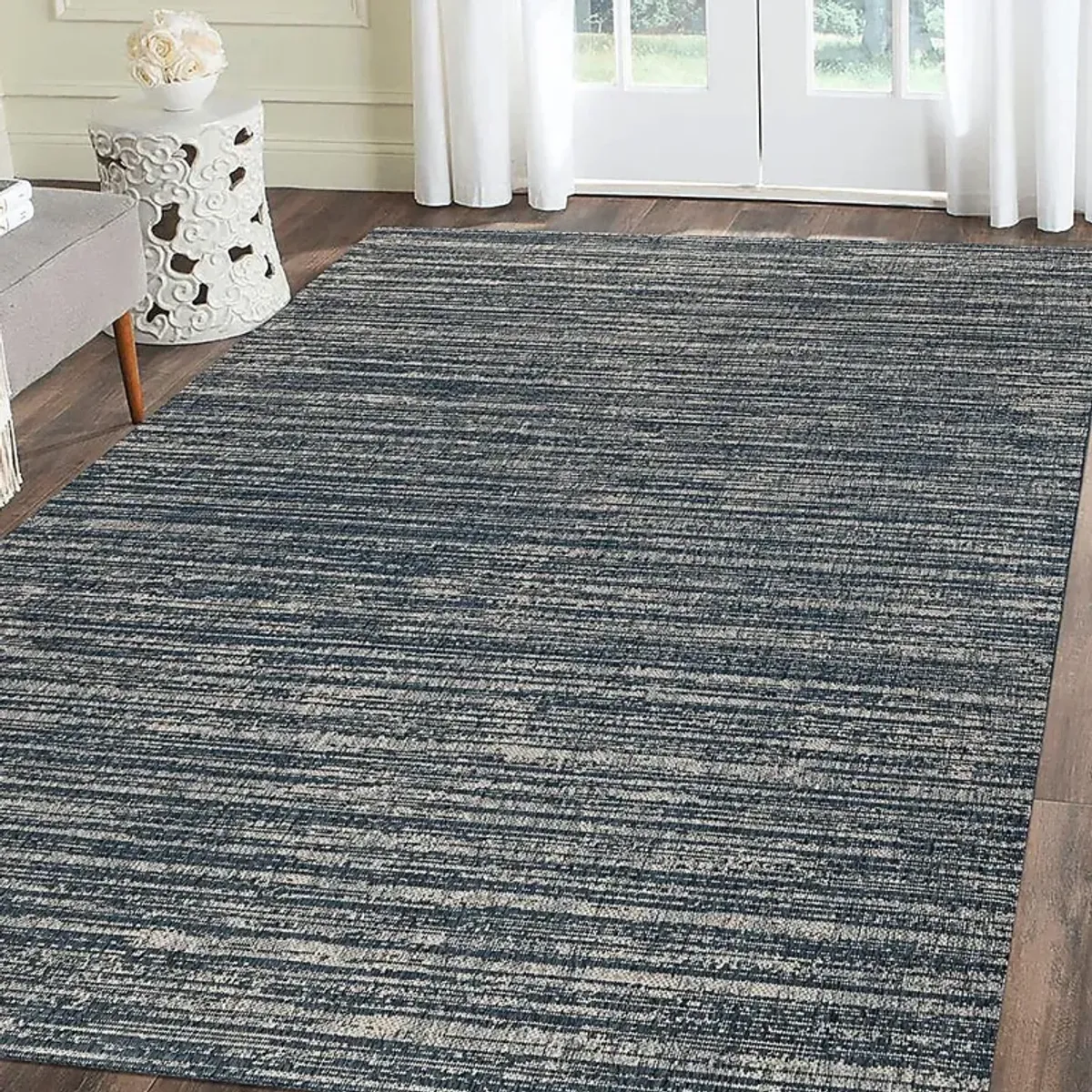 Salston Blue 5'3 x 8' Indoor/Outdoor Rug