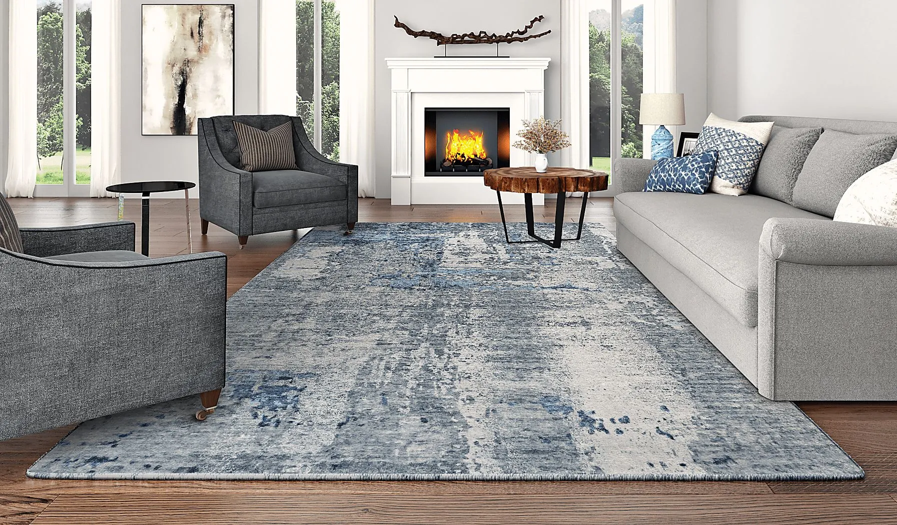 Stanrock Gray 5' x 8' Rug