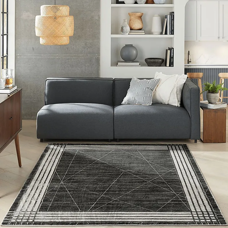 Susson Charcoal/Silver 5'3 x 7'3 Rug