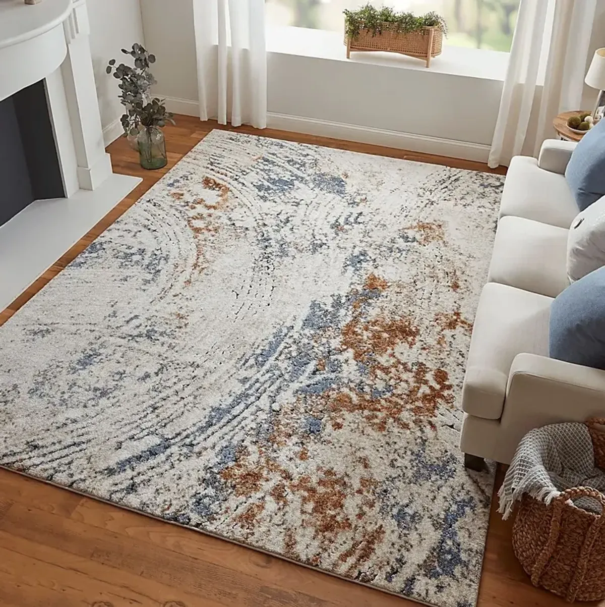 Adrenia Ivory 5'3 x 8' Rug