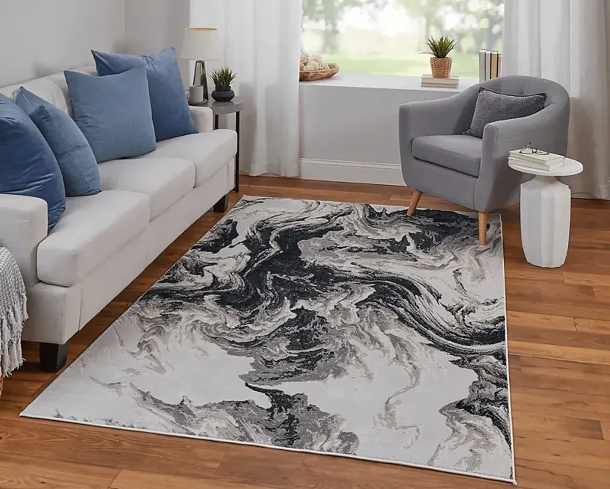 Lorera Ivory/Black 5' x 8' Rug