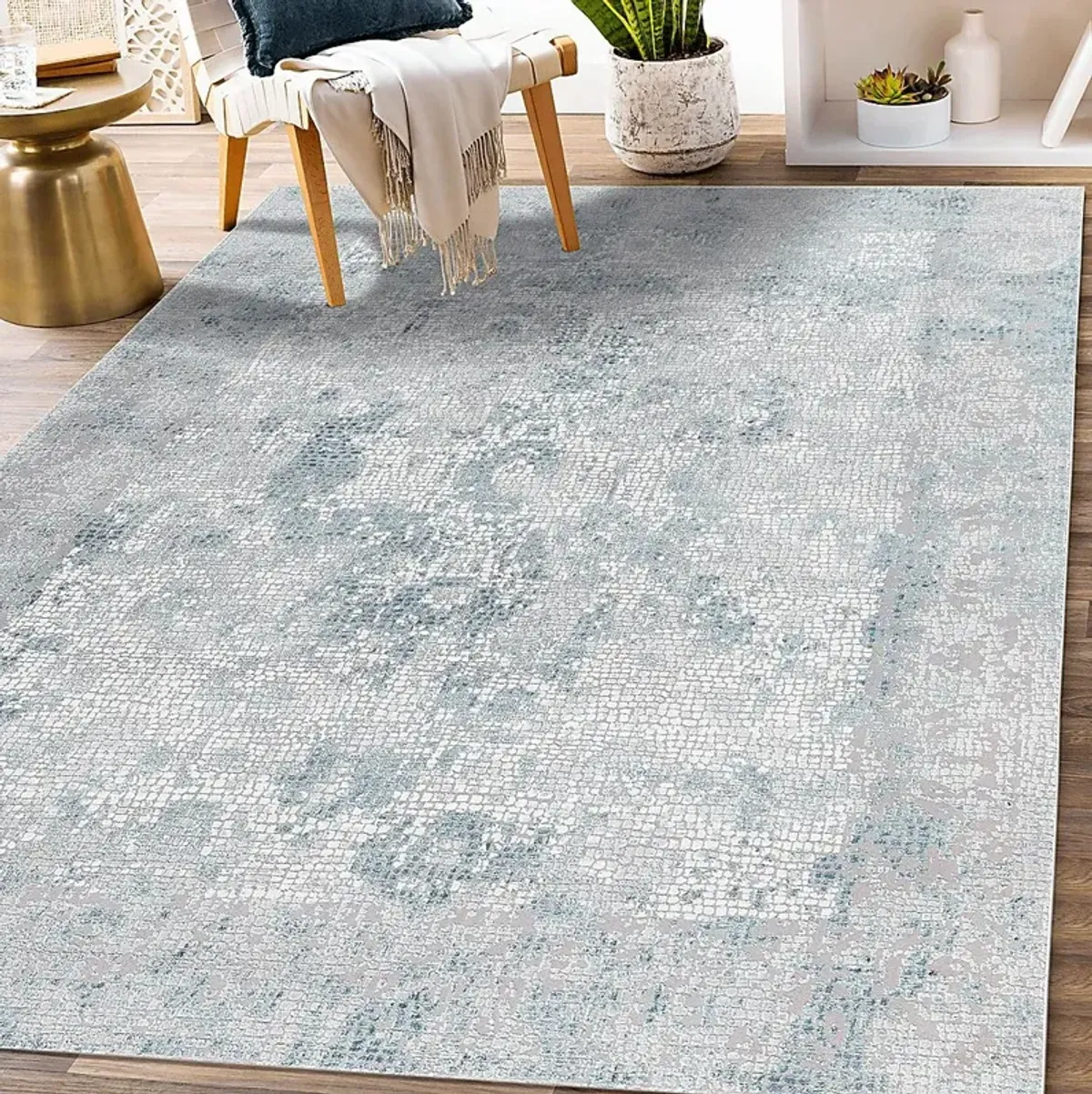 Drabeuge Blue 5'3 x 7'6 Rug