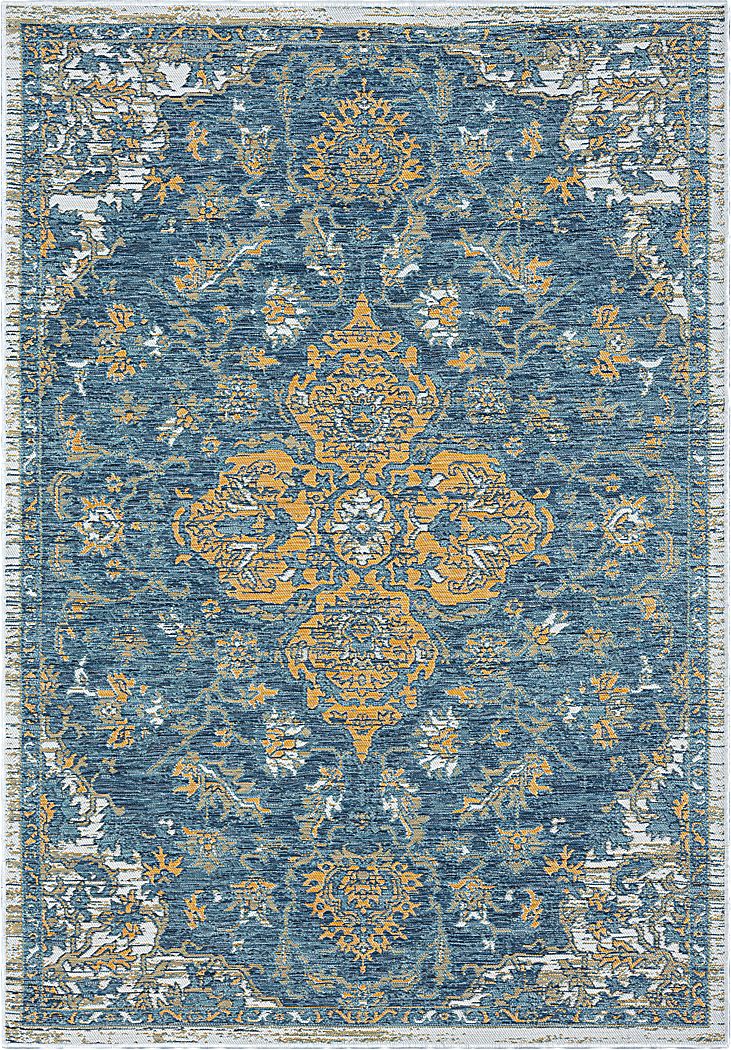 Fadika Blue 5'3 x 7' Indoor/Outdoor Rug