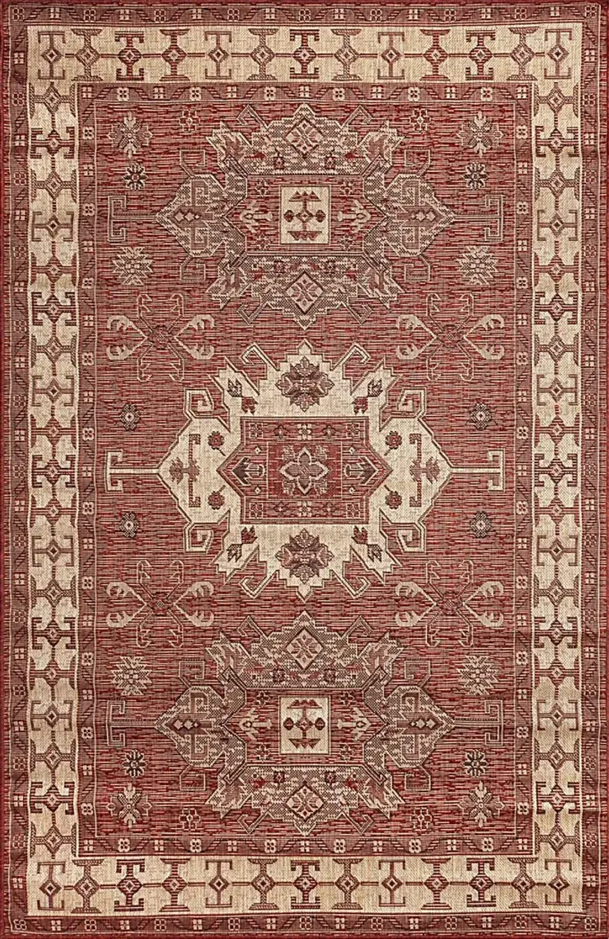 Bannigan Red 4'10 x 7'6 Indoor/Outdoor Rug