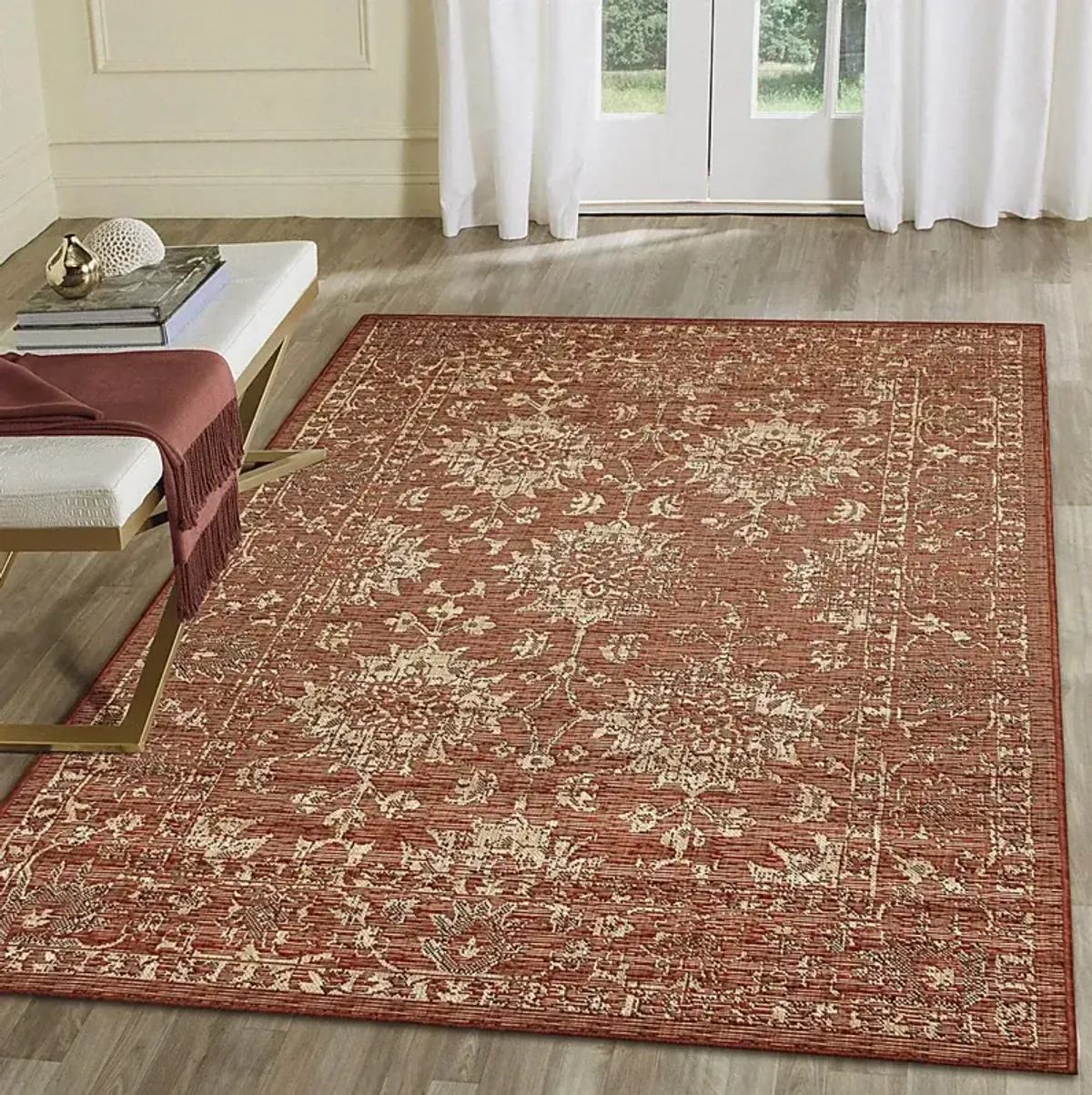 Musvista Red 4'10 x 7'6 Indoor/Outdoor Rug