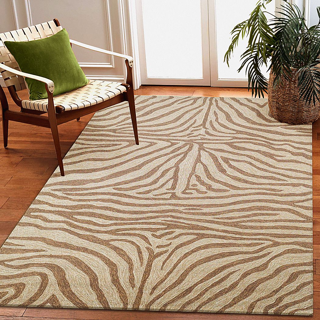 Weto Brown 5' x 7'6 Indoor/Outdoor Rug