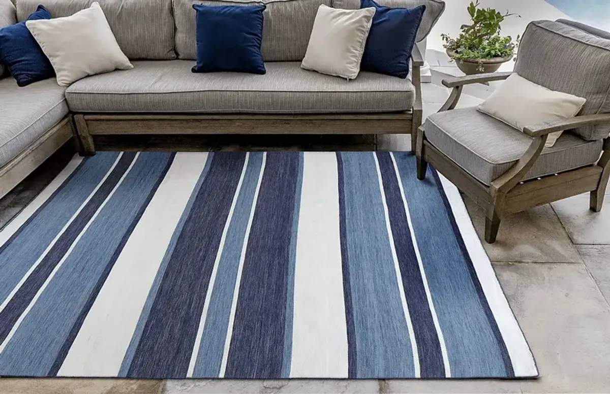 Herzana Navy 5' x 7'6 Indoor/Outdoor Rug