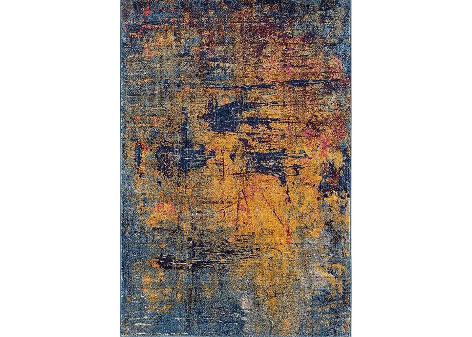 Borve Orange/Navy 5'3 x 7'6 Rug