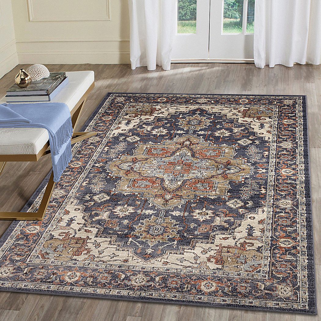 Paeris Navy 5'3 x 7'6 Rug