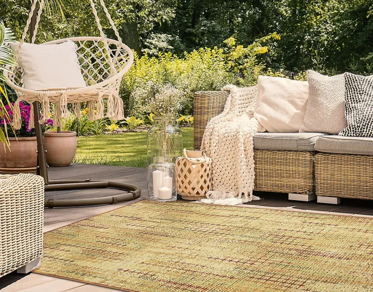 Greeta Gold 4'10 x 7'6 Indoor/Outdoor Rug