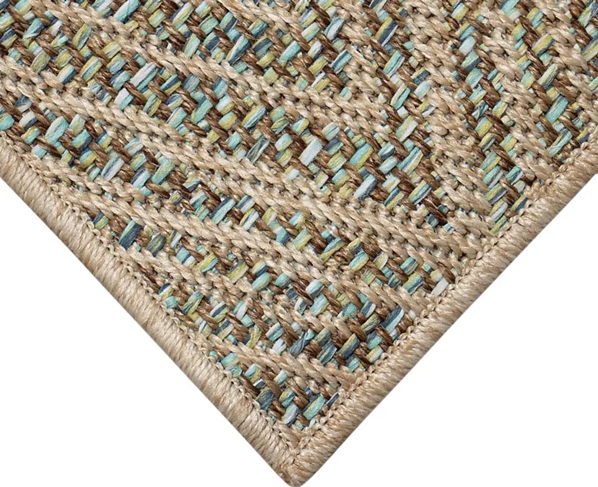 Othadan Blue 5'3 x 7'3 Indoor/Outdoor Rug